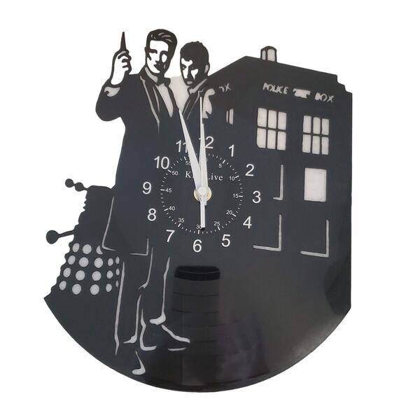 Dr. Who Black Wall Clock - Picture 1 of 4